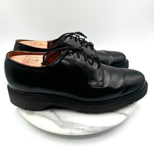 H.H. Brown Black Leather‎ Work Shoes Men's Size 8.5 EE Oil Resistant Flex Soles